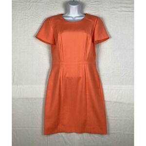 Cremieux Orange Pencil Sheath Dress with Short‎ Sleeves Ladies Size 6